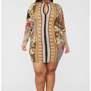 Beautiful mixed print cocktail dress
